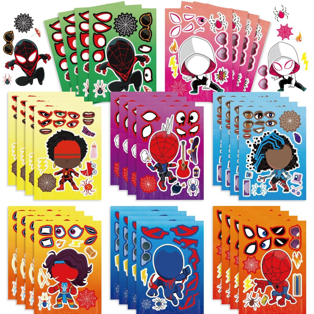Kids Toys Supplier - Набор из 8/24 наклеек-пазлов «Человек-паук» для