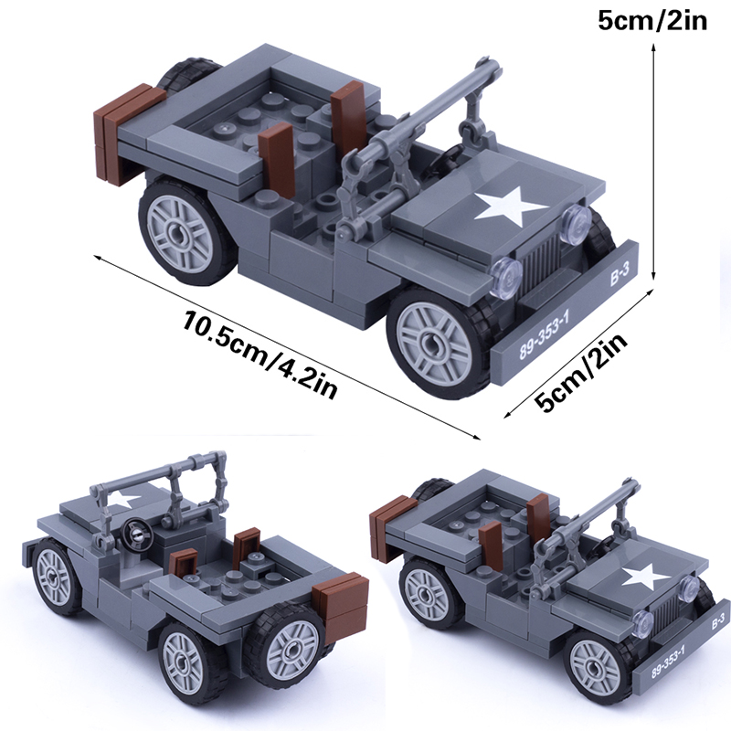 Kids Toys Jeep - Военные фигурки MOC WW2 США, джип